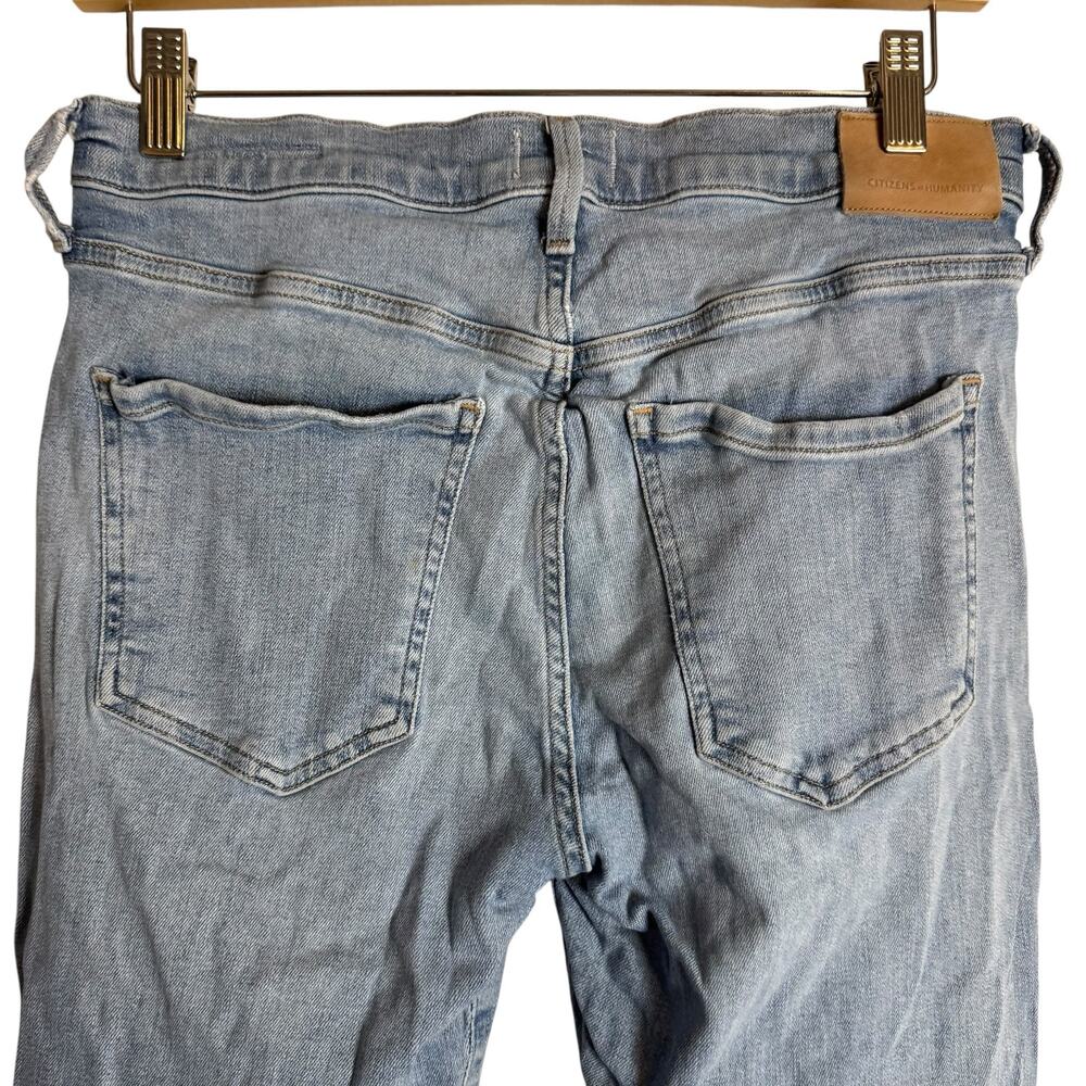Citizens of Humanity Ella Crop Slim Fit Distressed Light Blue Denim Jean Size 29 - Picture 11 of 16